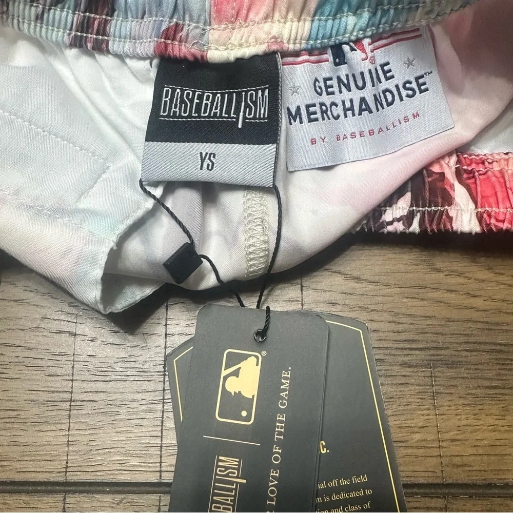 Cherry Blossom Baseball Diamond Lux Satin Youth Size Sm S- LA Dodgers NWT - Picture 3 of 7